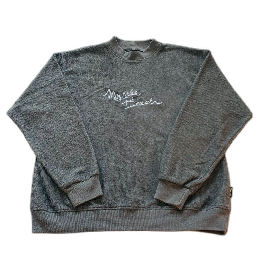 Myrtle Beach Men's Charcoal Gray Waffle Knit Sweatshirt